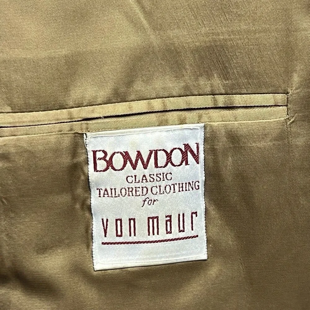 Bowdon Classic Sport Coat Von Maur‎ Tweed 44 Short 2 Button USA Vent Pockets